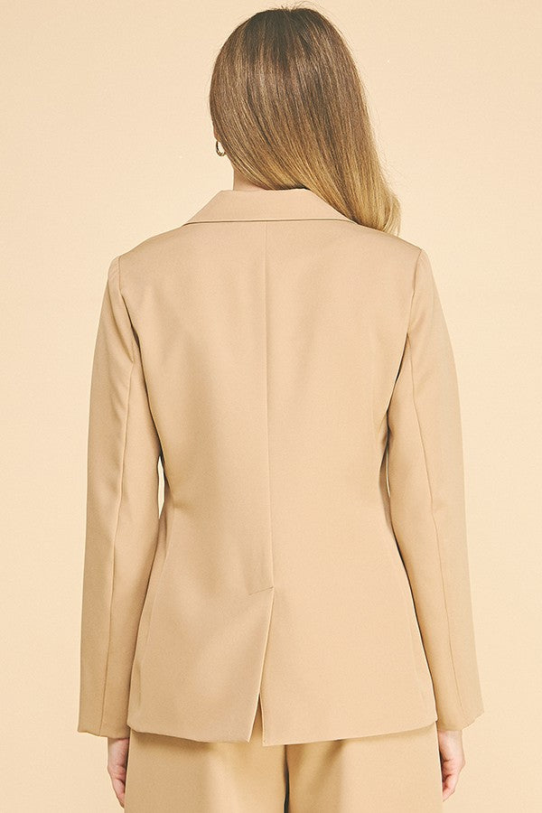 Twill Satin Lined Oversized Blazer Jacket