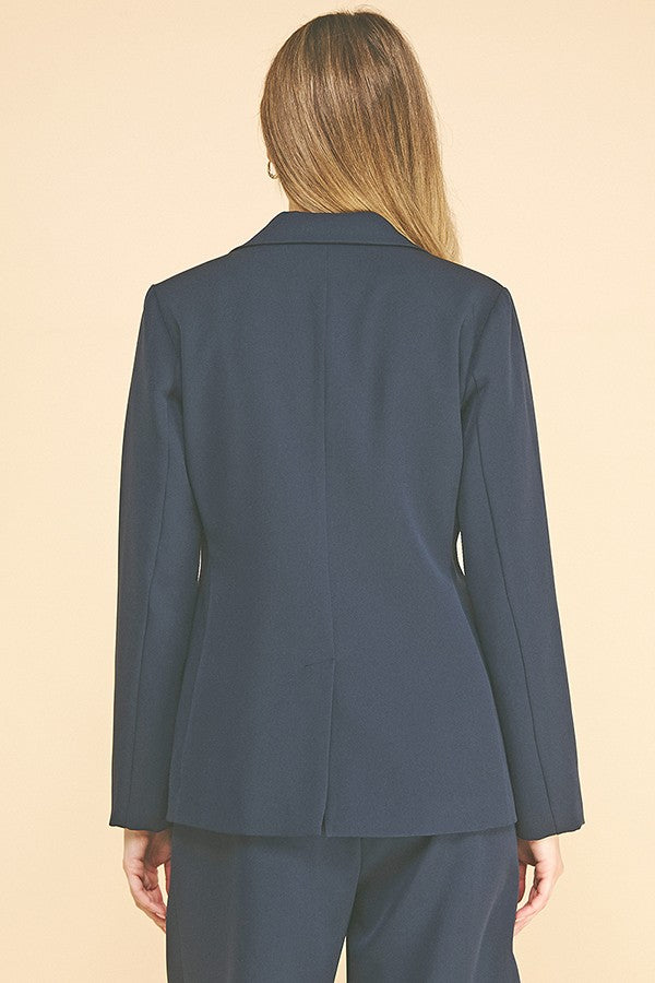 Twill Satin Lined Oversized Blazer Jacket