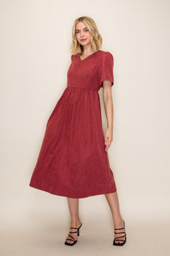 Gingham Print V-neck Flowy Midi Dress