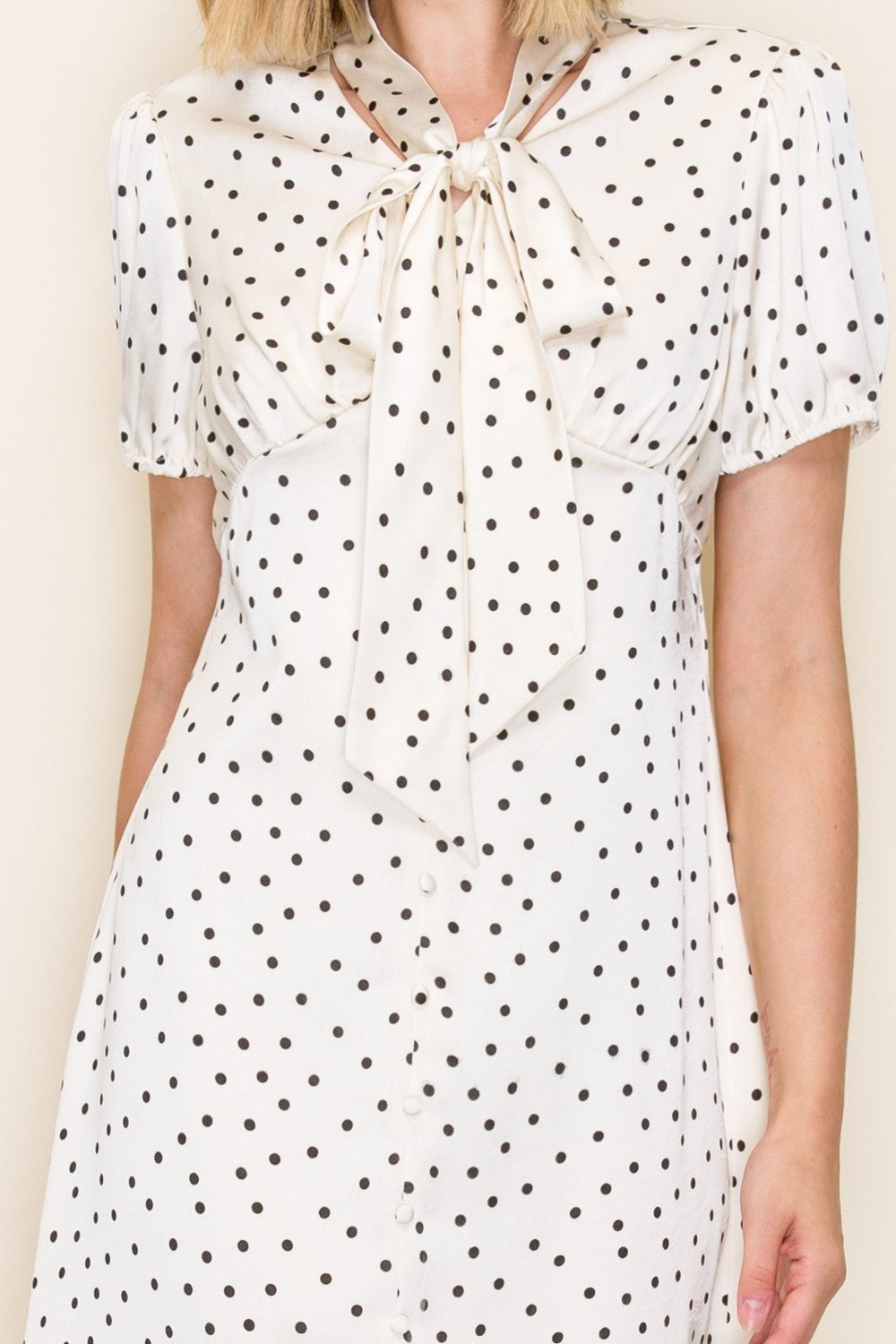 Polka Dot Button Down Midi Dress