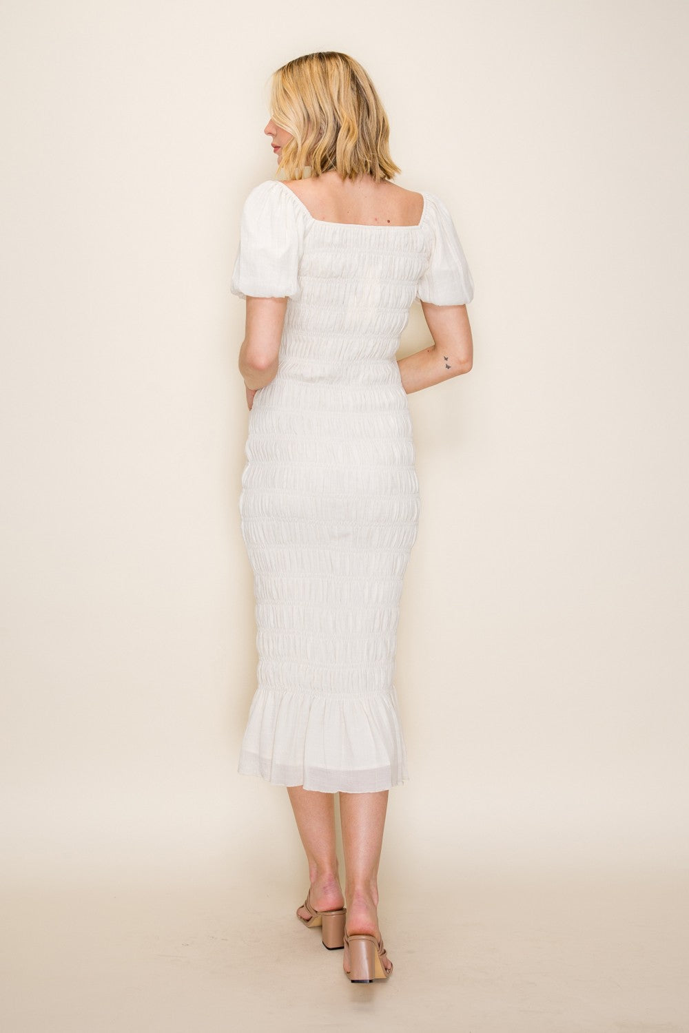 Smocked Bodycon Midi Dress