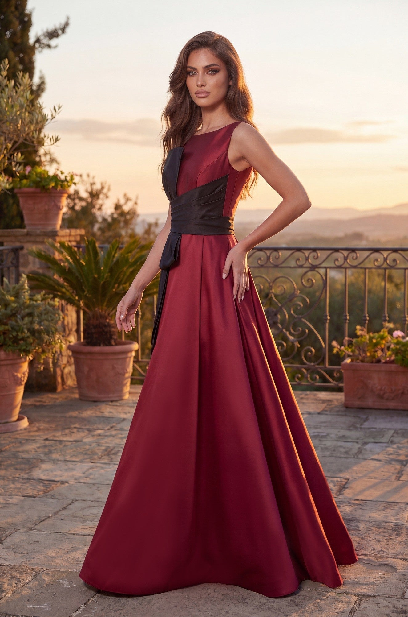 Long Formal Ball Gown With Statement Bow