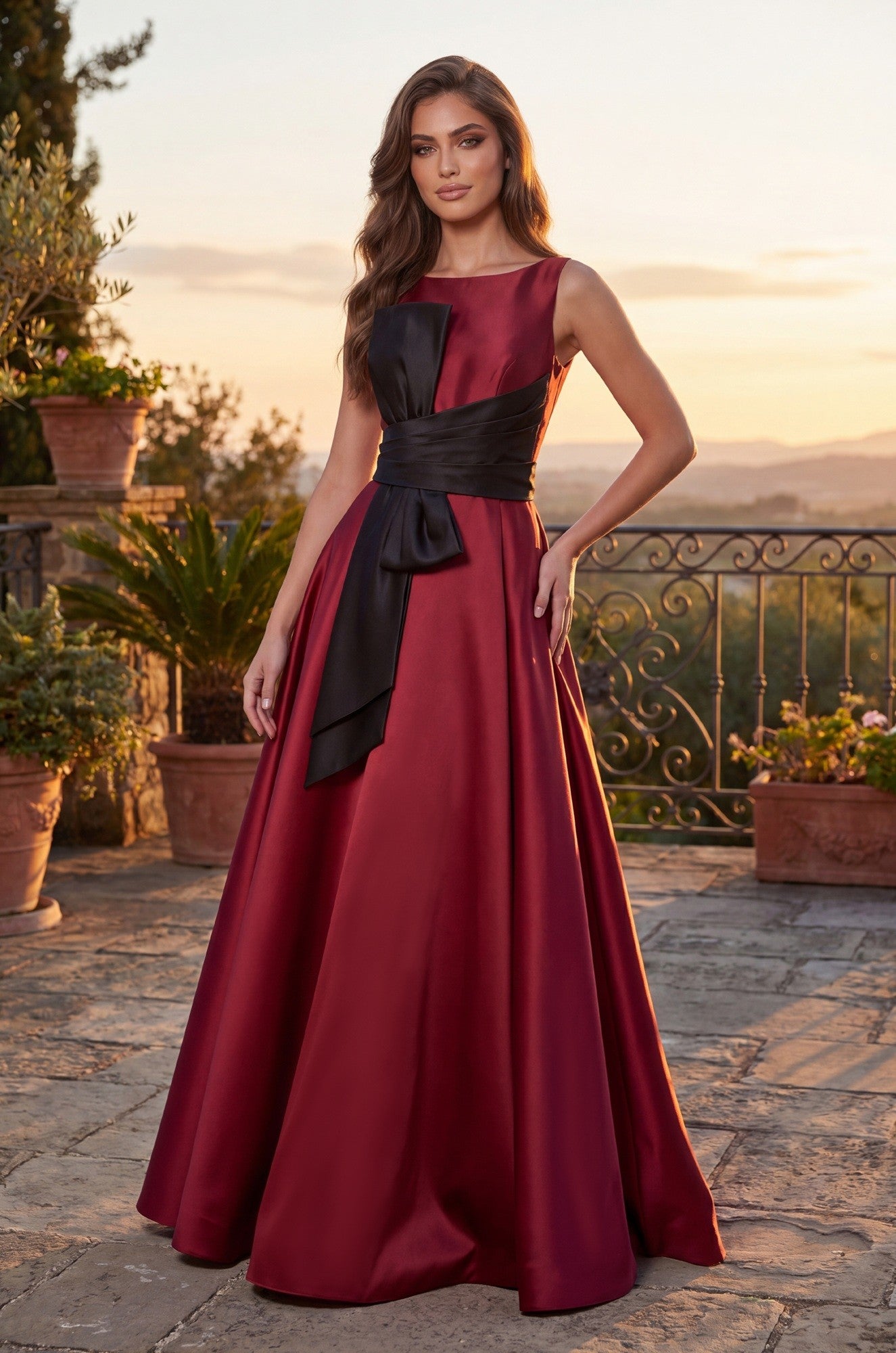 Long Formal Ball Gown With Statement Bow