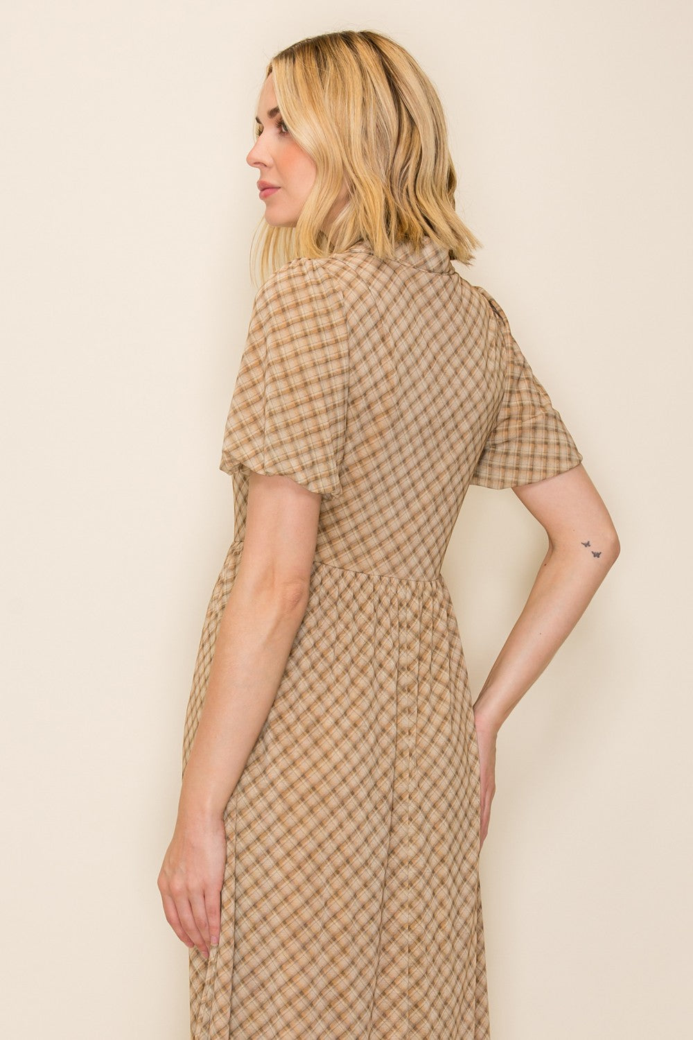 Collared Button-down Midi Dress