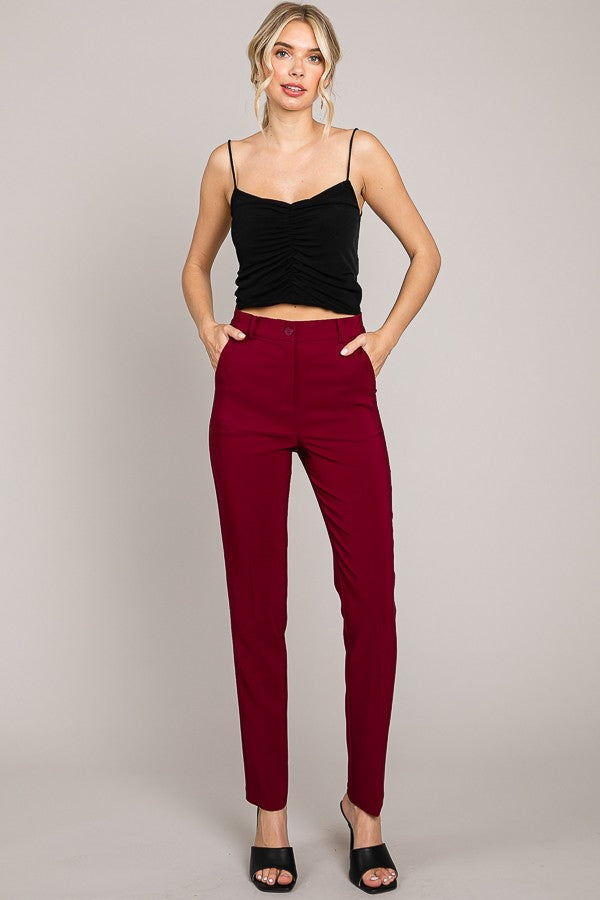 Ponte Tailored Slim Fit Tapered Trousers Pants