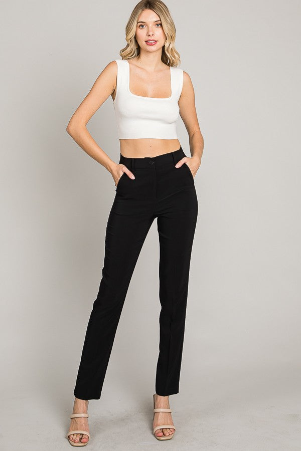 Ponte Tailored Slim Fit Tapered Trousers Pants