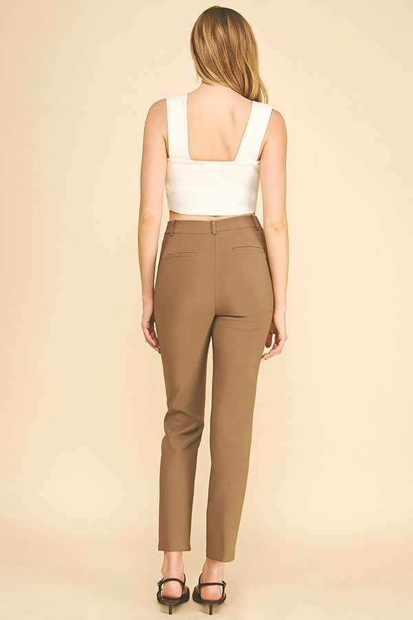 Ponte Tailored Slim Fit Tapered Trousers Pants
