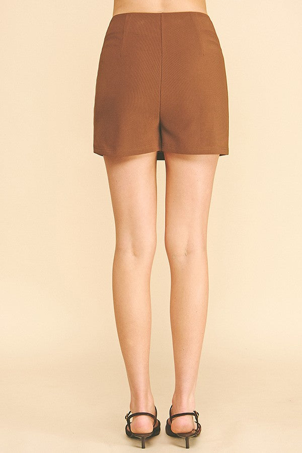 Textured Jersey Single Slit Skort