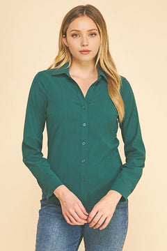 Peplum Slim Tapered Flared Open Collar Dress Shirt Blouse
