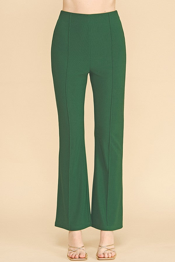 Textured Jersey Stretch Fit Center Stitch Flared Trousers