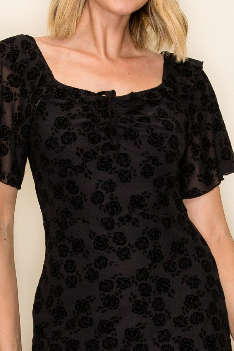 Velvet Bodycon Mesh Dress