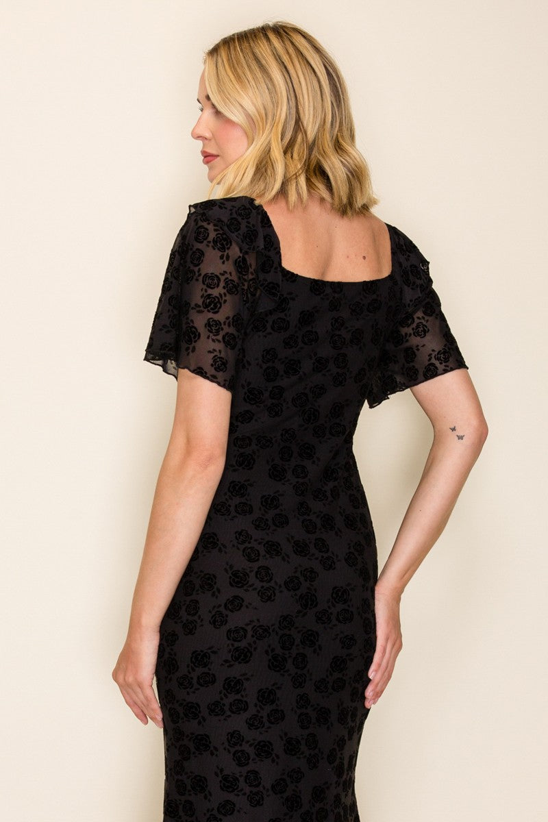 Velvet Bodycon Mesh Dress