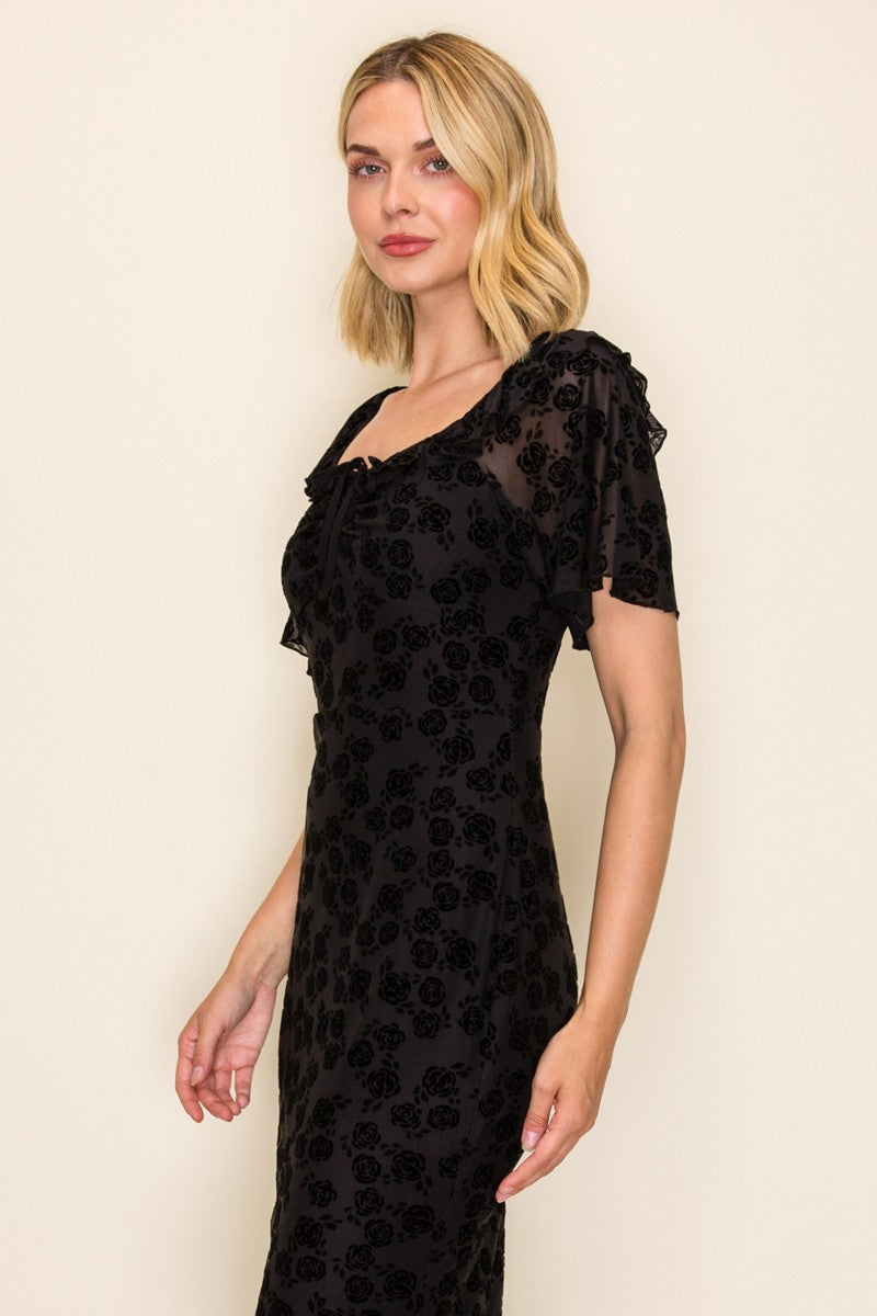 Velvet Bodycon Mesh Dress