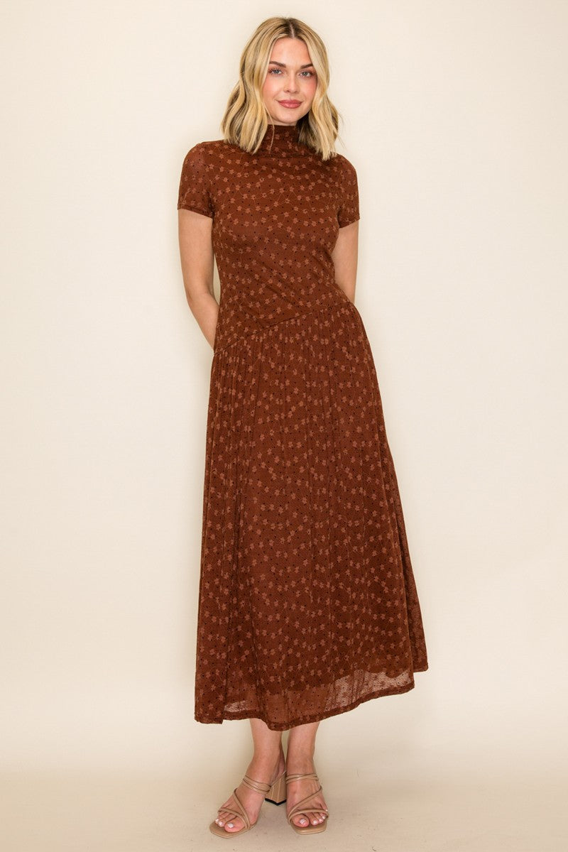 Asymmetrical Drop Ditsy Floral Dress