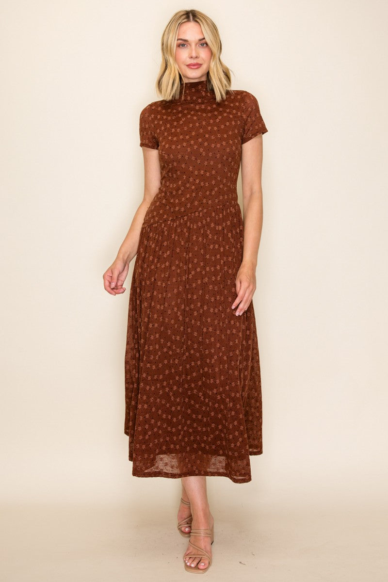 Asymmetrical Drop Ditsy Floral Dress