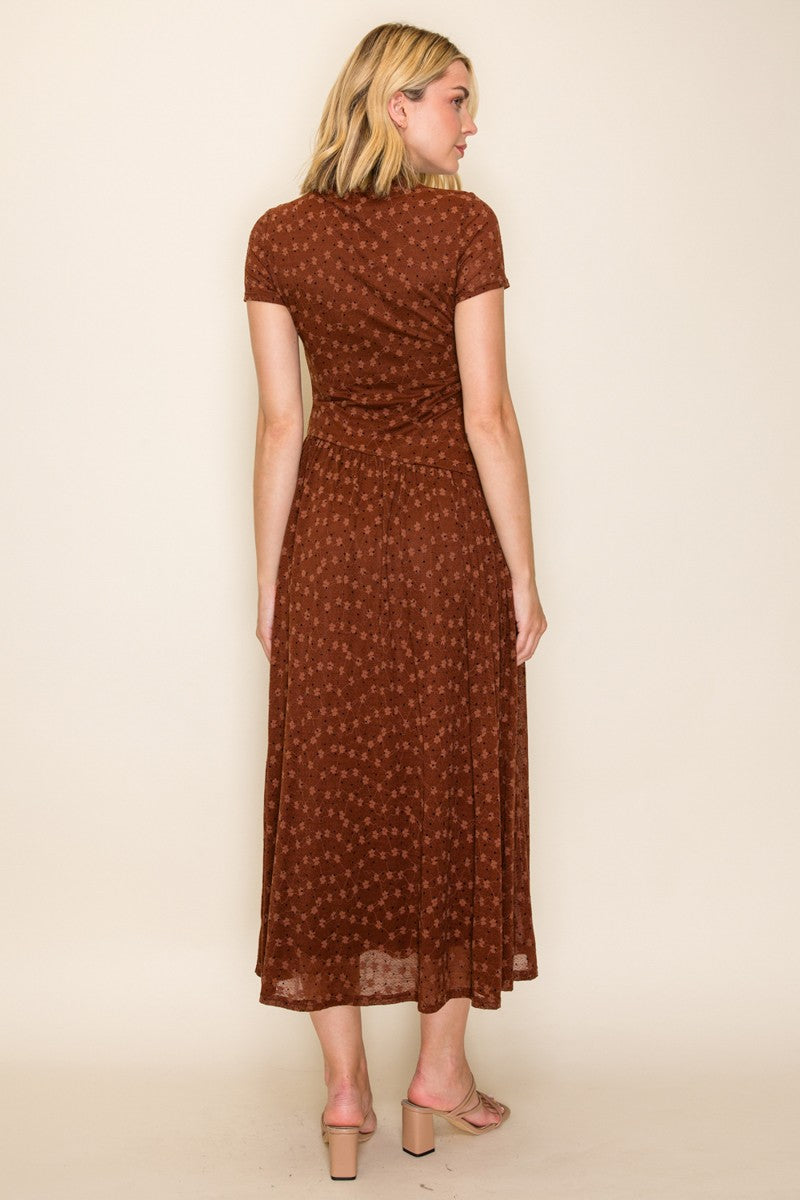 Asymmetrical Drop Ditsy Floral Dress