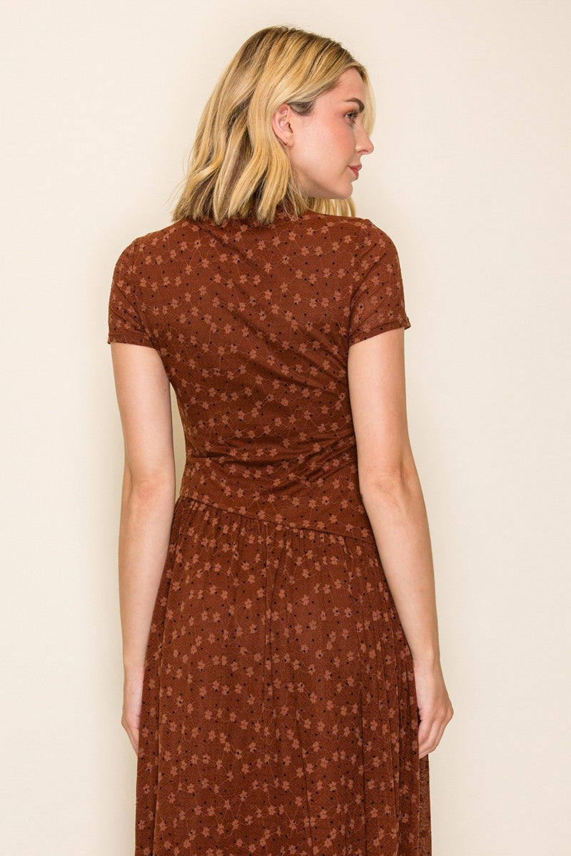 Asymmetrical Drop Ditsy Floral Dress
