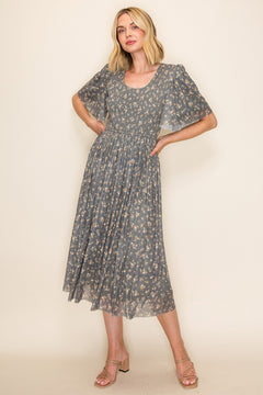 Smocked Bodice Floral Dress