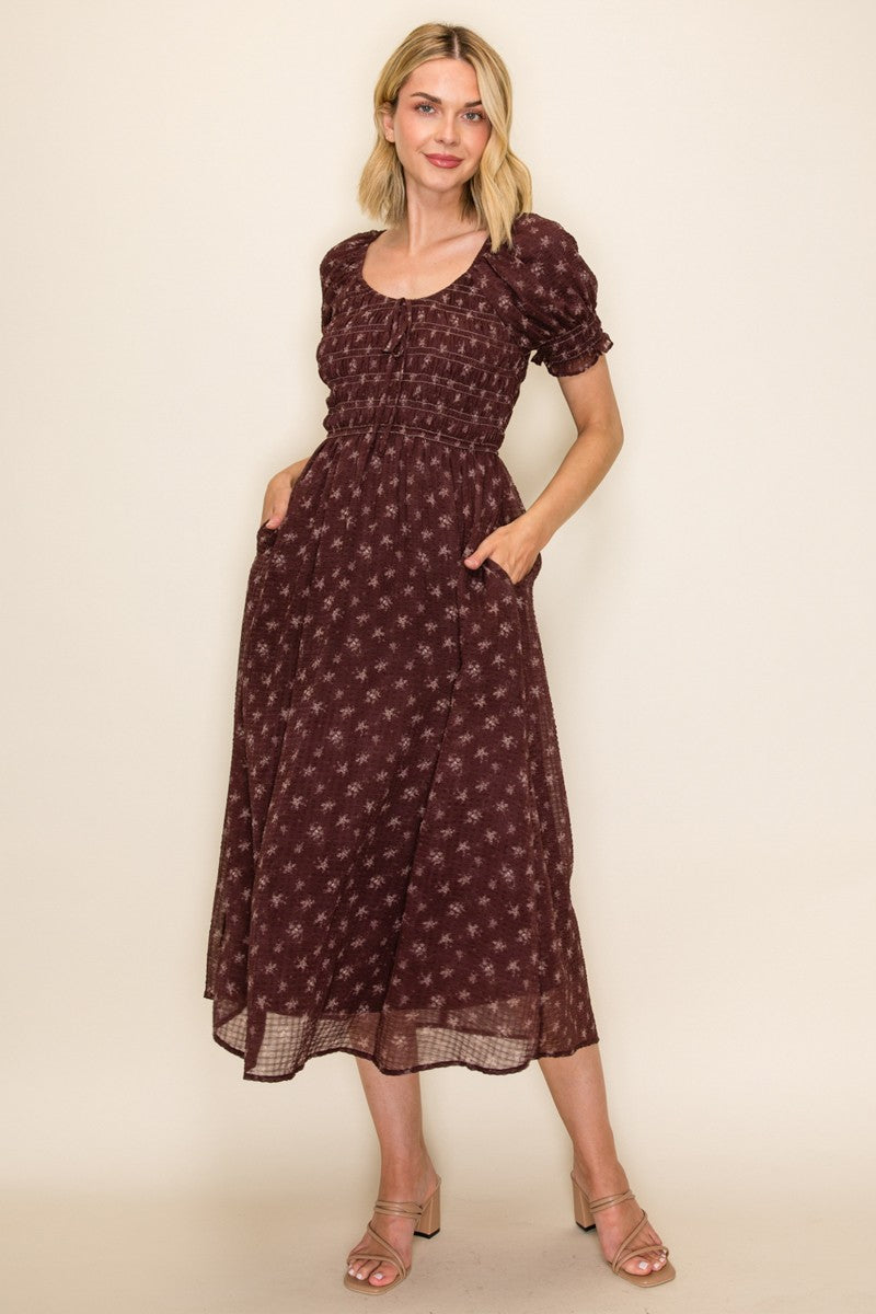 Floral Smocked Midi Dress