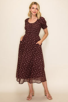 Floral Smocked Midi Dress