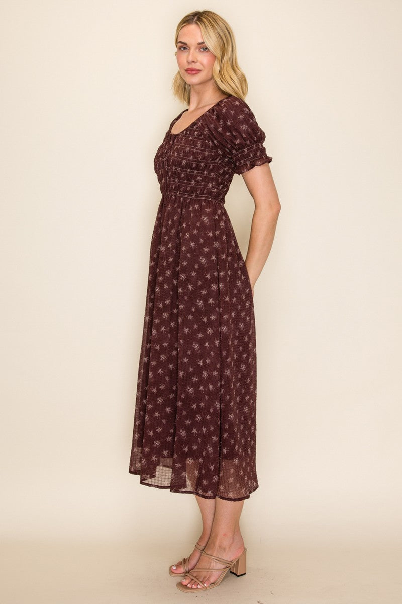 Floral Smocked Midi Dress