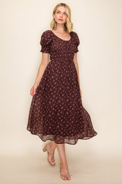 Floral Smocked Midi Dress