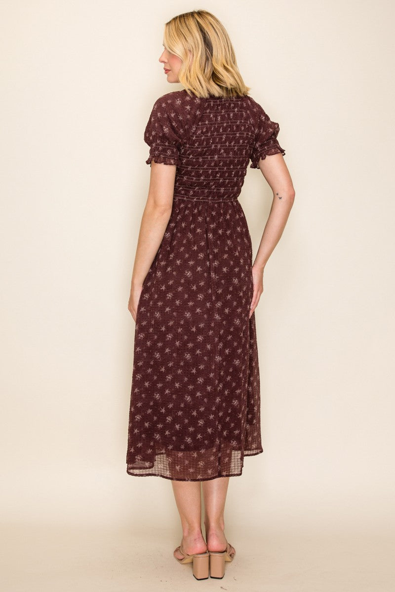 Floral Smocked Midi Dress