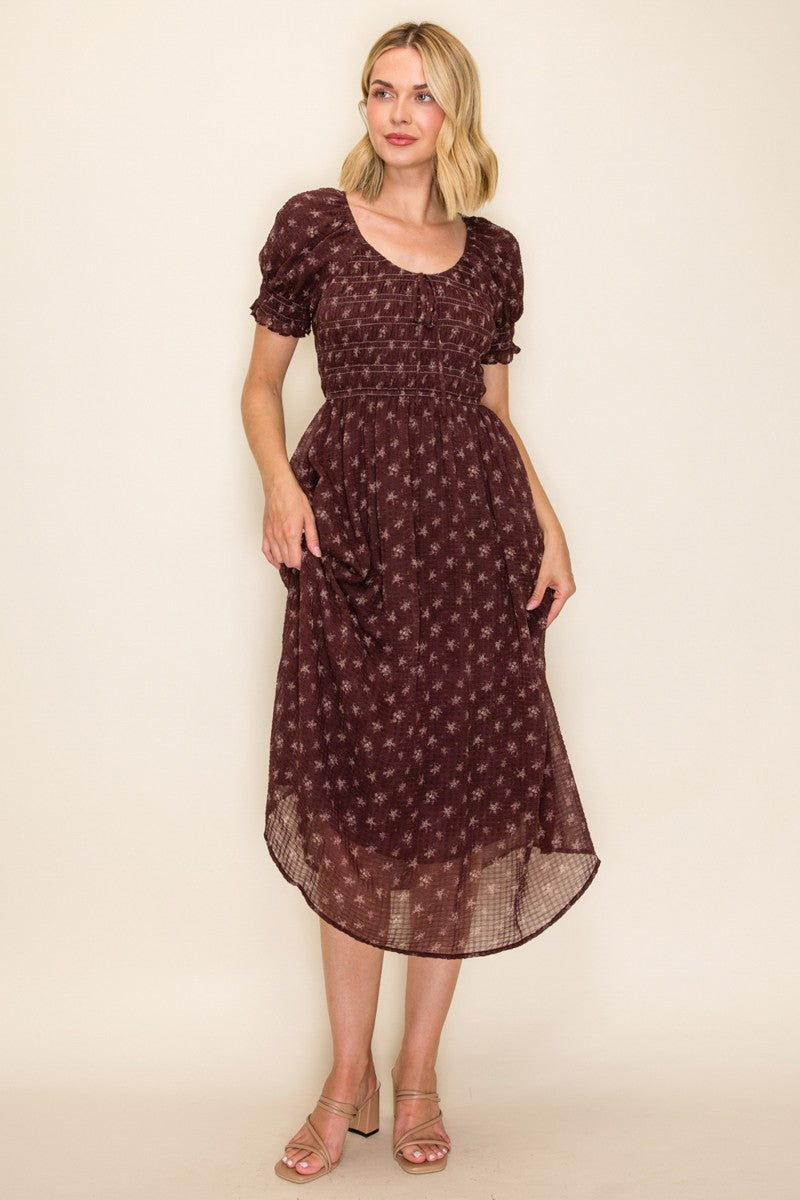 Floral Smocked Midi Dress