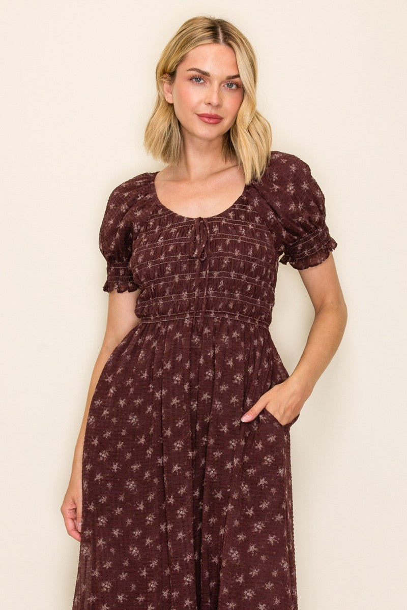 Floral Smocked Midi Dress