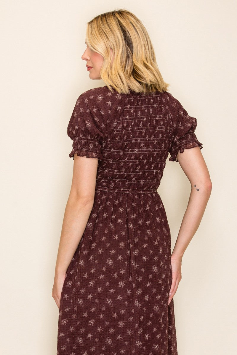 Floral Smocked Midi Dress