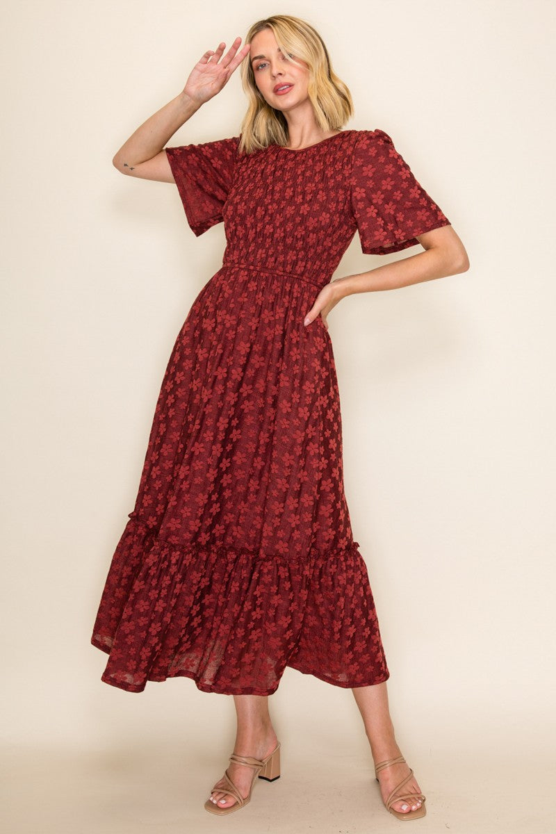 Smocked Bodice Tiered Dress