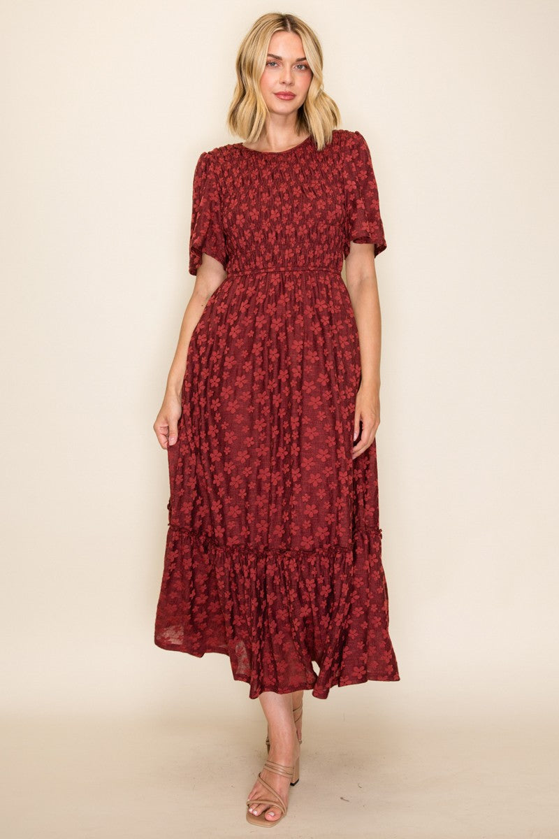 Smocked Bodice Tiered Dress