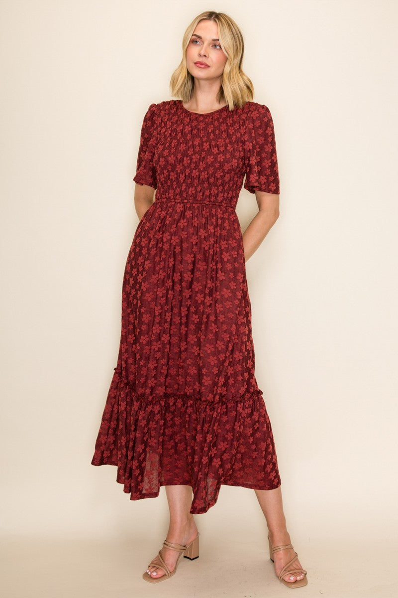 Smocked Bodice Tiered Dress