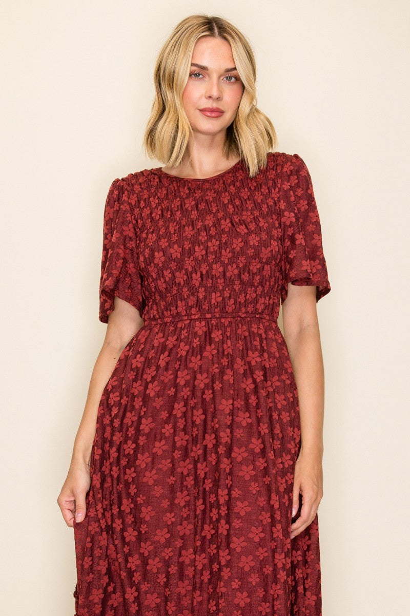Smocked Bodice Tiered Dress
