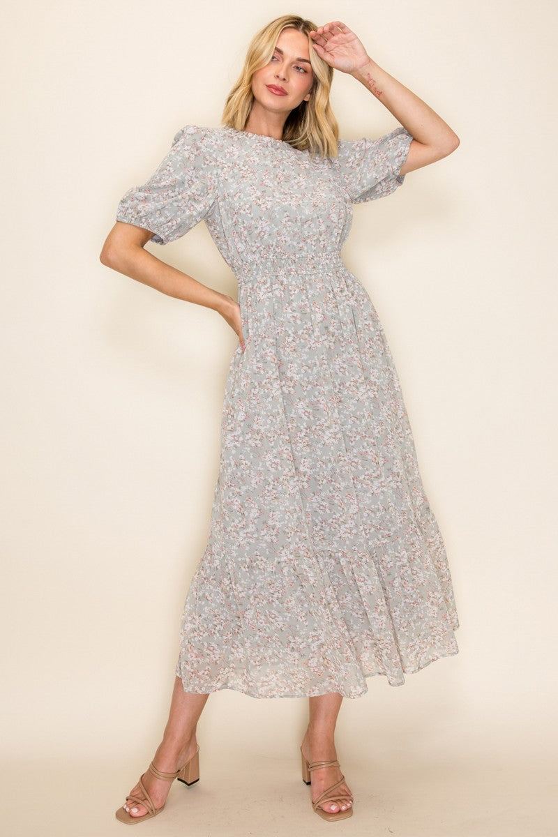 Tiered Chiffon A-line Maxi Dress