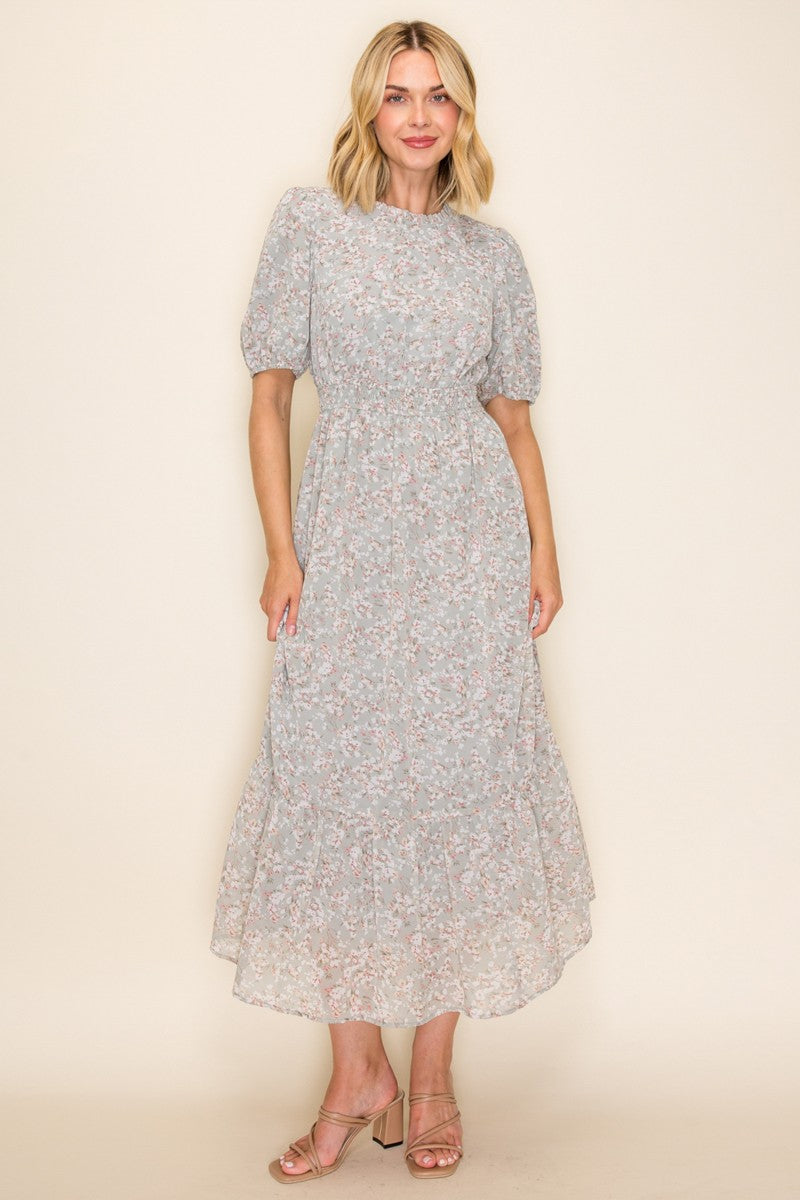 Tiered Chiffon A-line Maxi Dress