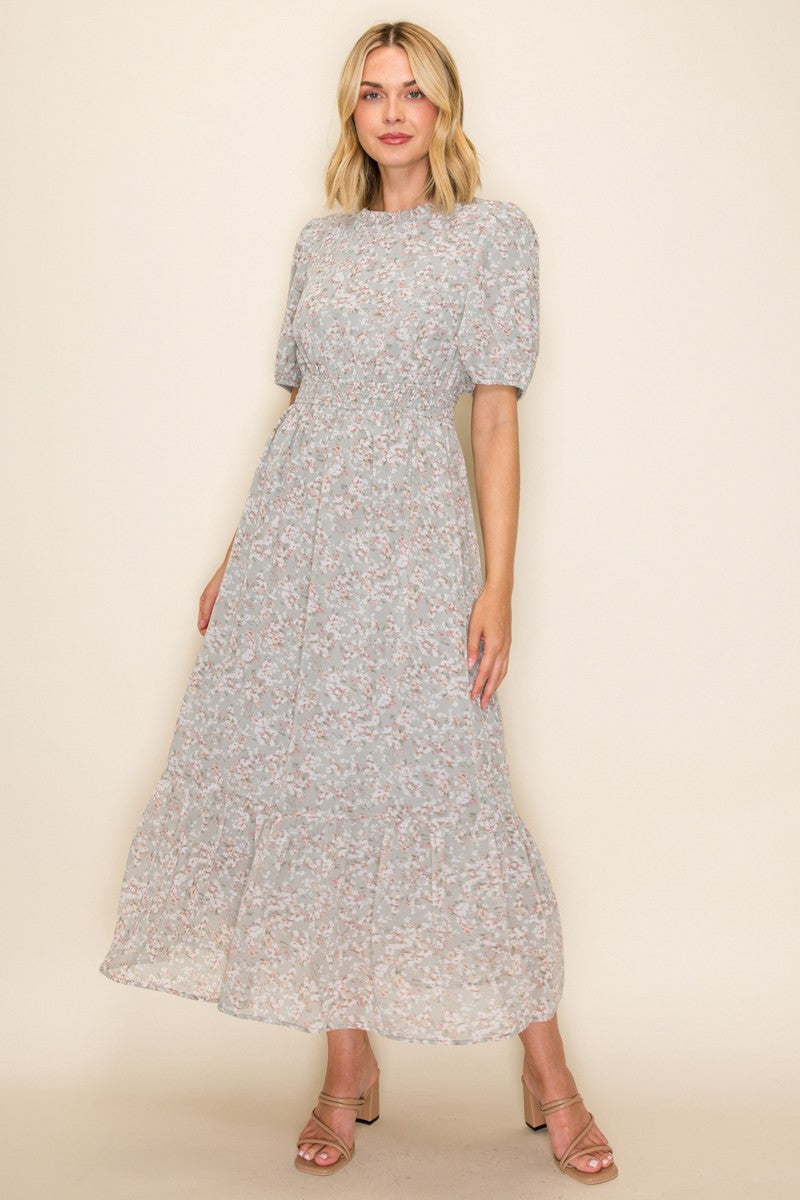 Tiered Chiffon A-line Maxi Dress