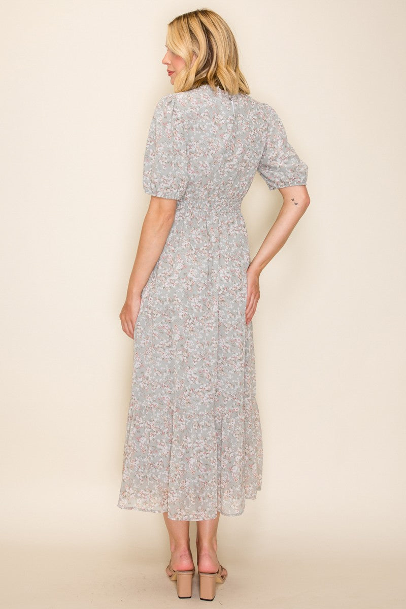 Tiered Chiffon A-line Maxi Dress