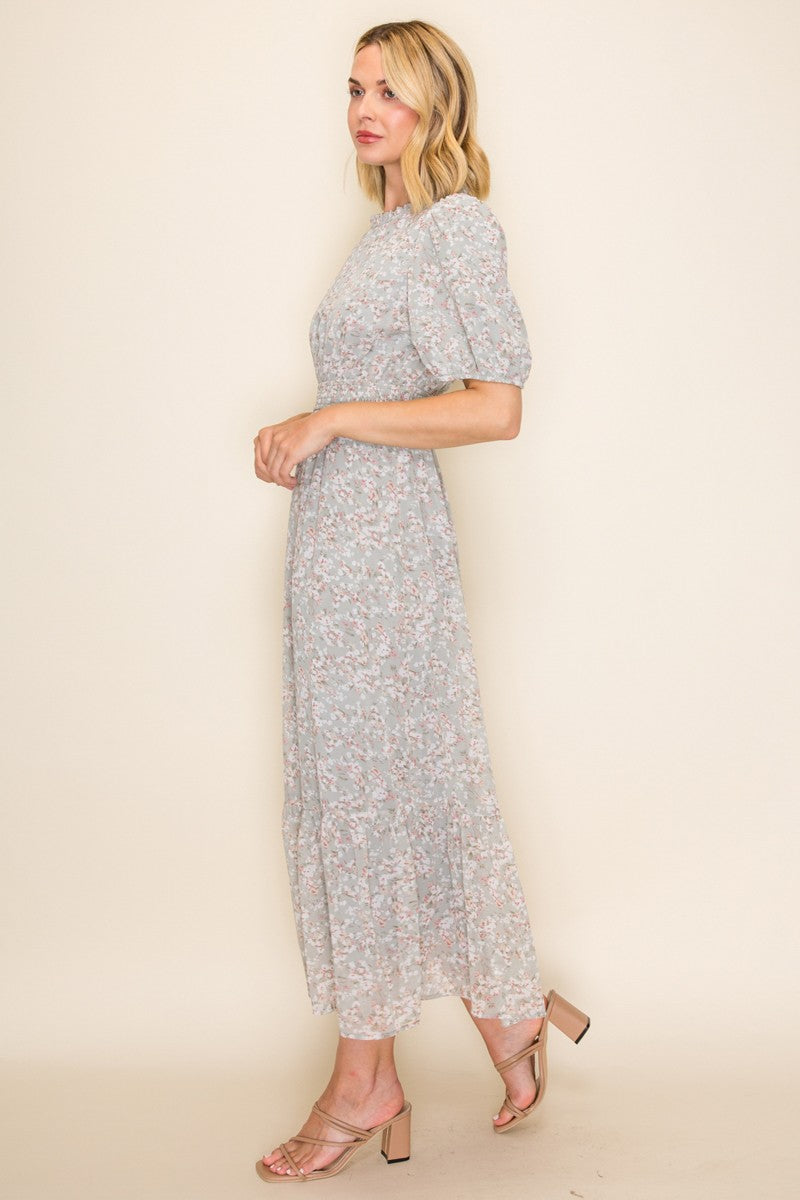Tiered Chiffon A-line Maxi Dress