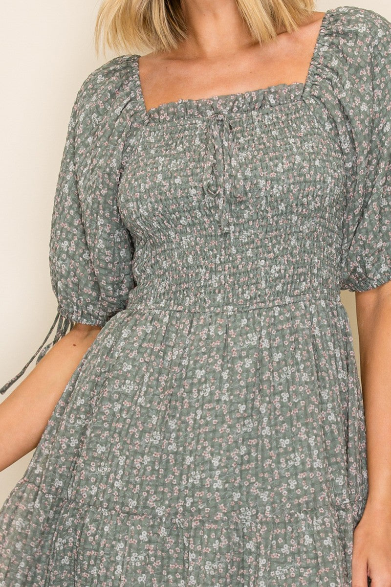 Floral Printed Yoryu Chiffon Dress