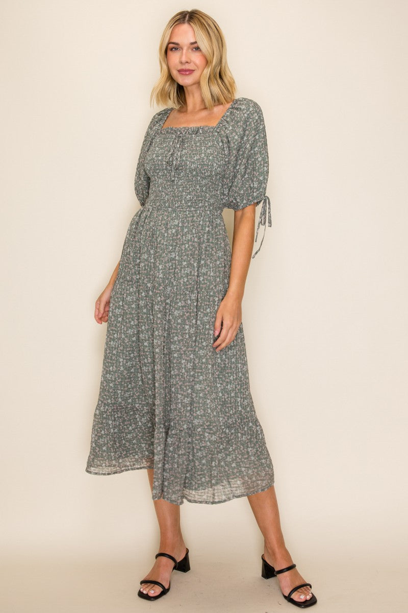 Floral Printed Yoryu Chiffon Dress