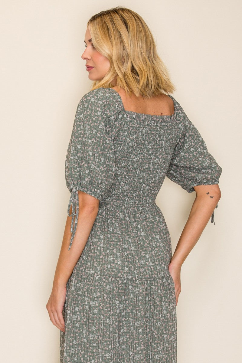 Floral Printed Yoryu Chiffon Dress
