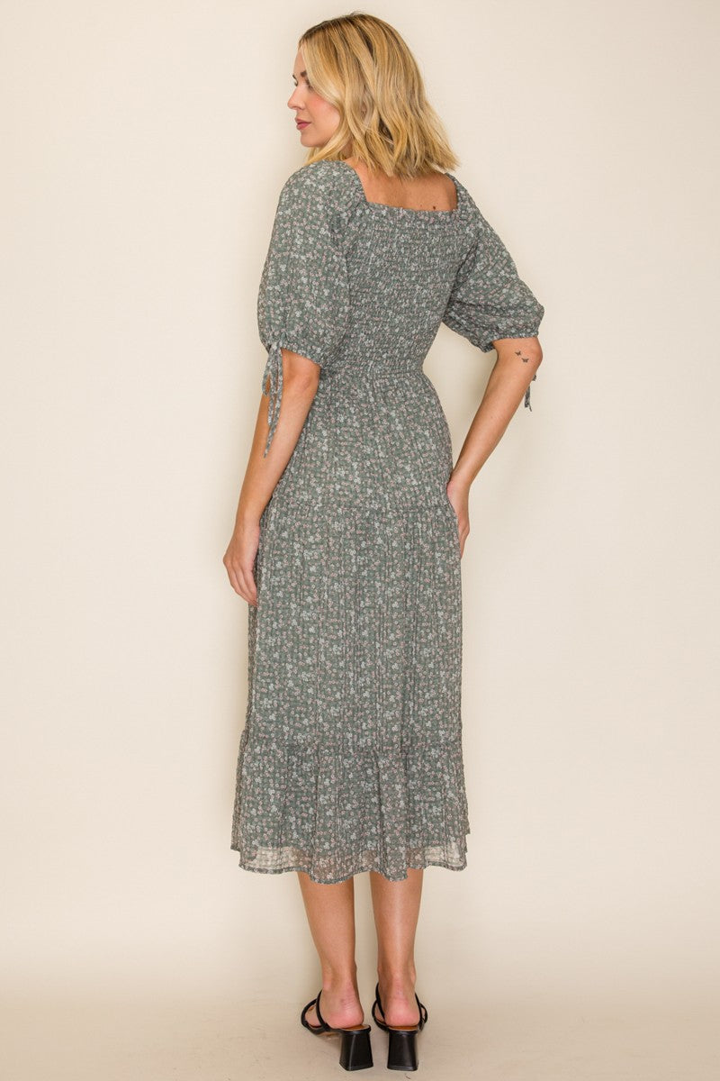 Floral Printed Yoryu Chiffon Dress