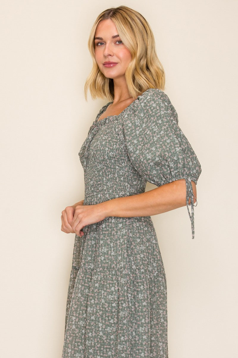 Floral Printed Yoryu Chiffon Dress