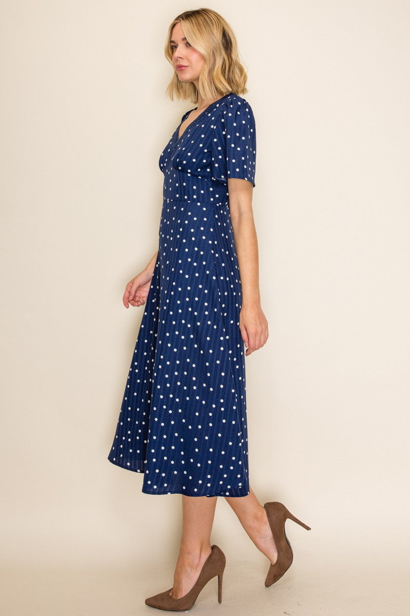 Lace Trim V-neck Tea Dress