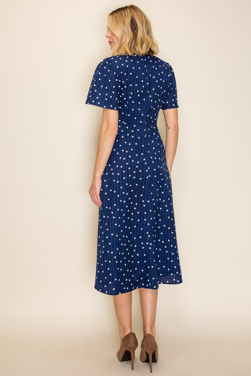 Lace Trim V-neck Tea Dress
