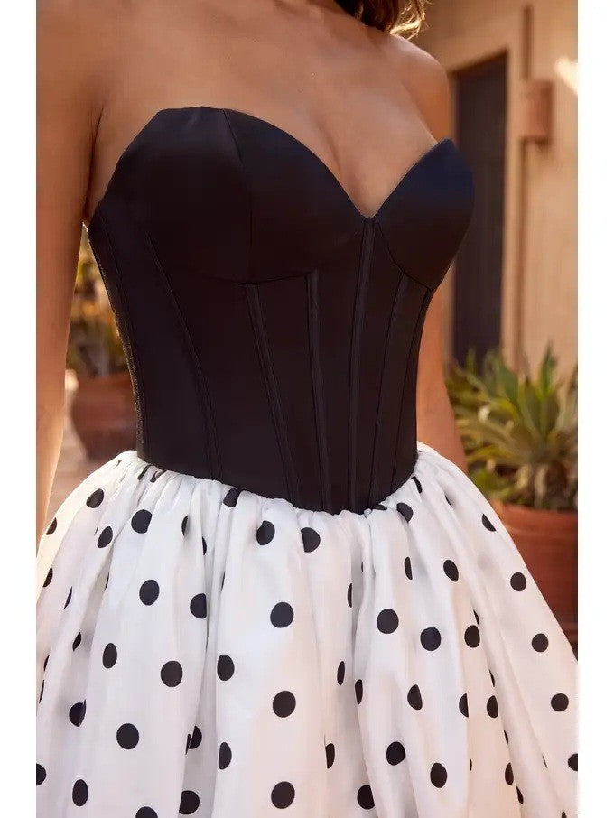 Short Corset Polka Dot Bubble Skirt Mini Dress
