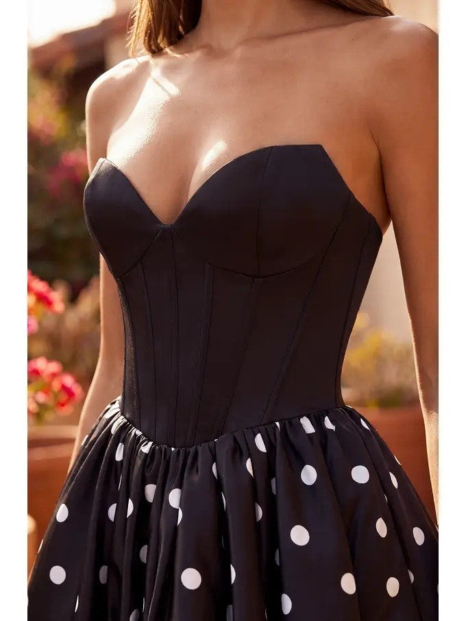 Short Corset Polka Dot Bubble Skirt Mini Dress