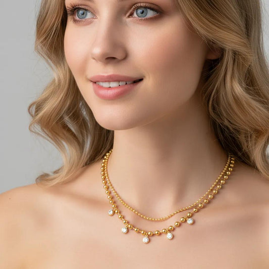Beaded Twinkle Dangle Necklace