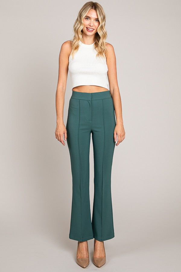 Twill French Seam Boot Cut Trousers